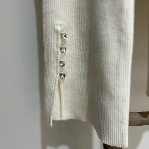 Ann Taylor Ivory Ribbed Knit Long Sleeve Sweater Mock Neck Women’s Size XL NWT - Picture 7 of 10